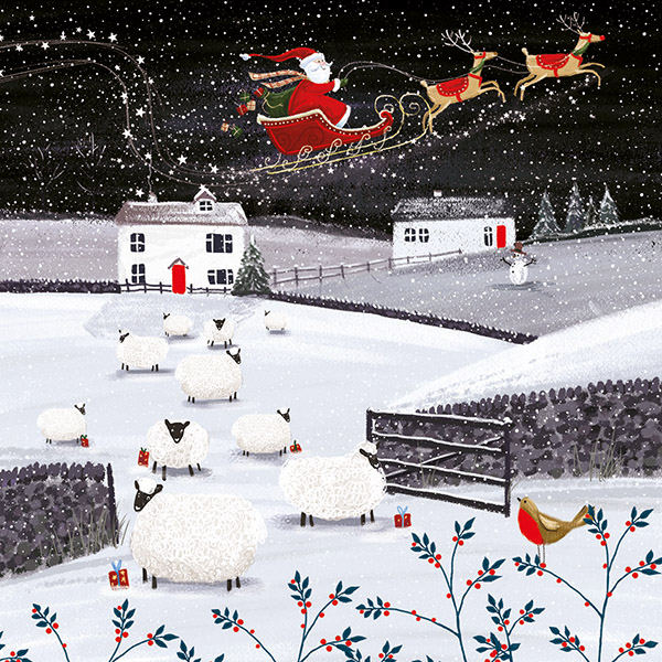 Flying over the Fields - Christmas Cards